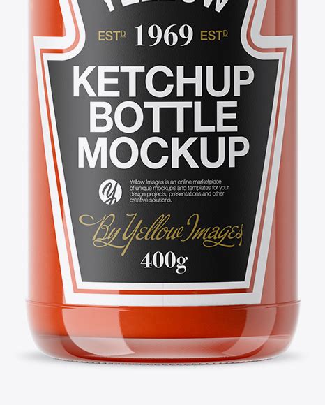 Clear Glass Tomato Ketchup Bottle Mockup - Free Download Images High Quality PNG, JPG