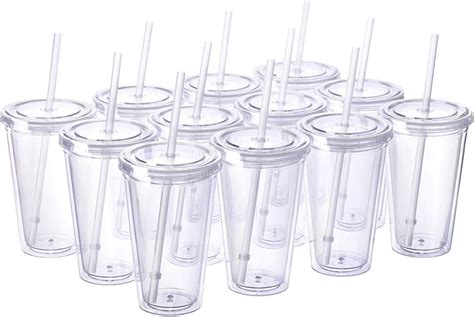 CuptureR Classic 12 Insulated Double Wall Tumbler Cup with Lid, Reusable Straw & Hello Name Tags ...