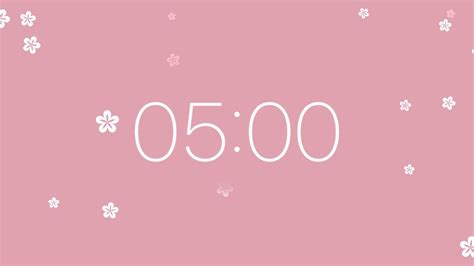 5 Minute Aesthetic White Sakura Flower Blossoms White Timer Pink Background Copyright Free - YouTube