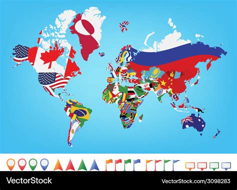 World Map With Flag Sizes