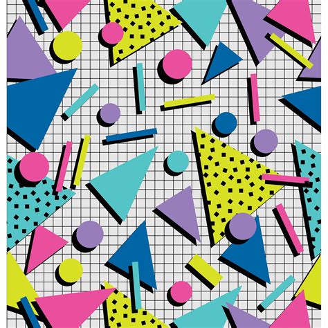 80's Party Shapes Photo Backdrop – PepperLu | Patronen, Patroon behang ...