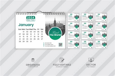 Vector colorful calendar design template :: Behance