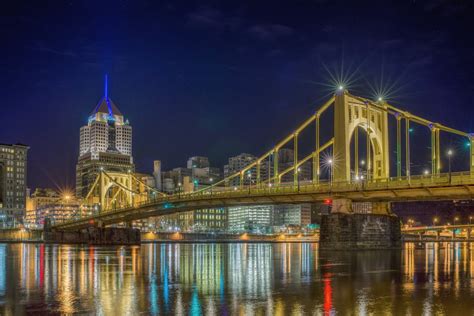 The Roberto Clemente Bridge at night - Various Prints