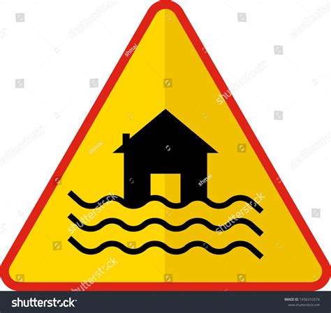 High Flood Area Warning Sign Concept Stock Vector (Royalty Free ...