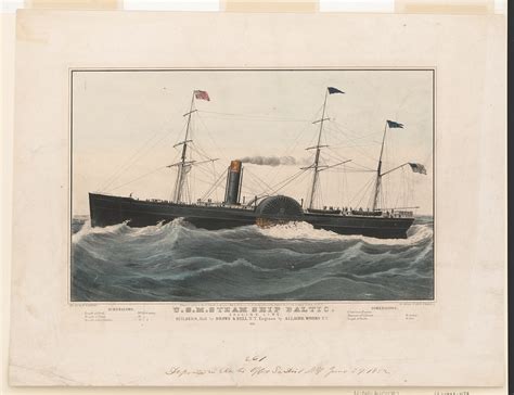 U.S.M. steam ship Baltic, Collins Line. Builders: hull by Brown & Bell N.Y.; engines by Allaire ...