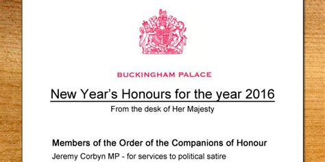 New Year's Honours List 2016 As Revealed By HuffPost UK Comedy ...