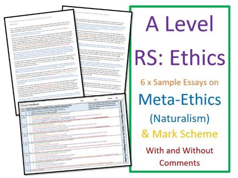 A Level Religious Studies: Model Essays: Ethics - Meta-ethics (Naturalism) | Teaching Resources