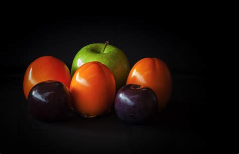 Free Images : apple, fruit, flower, glass, food, red, produce, color, still life, painting, plum ...