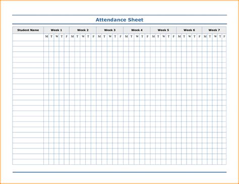 Attendance Template Free