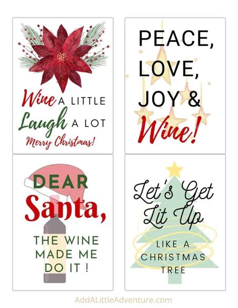 Free Christmas Wine Bottle Gift Tag Printable Wine Bottle Gift Tags ...