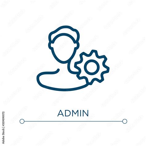 Admin icon. Linear vector illustration. Outline admin icon vector. Thin ...