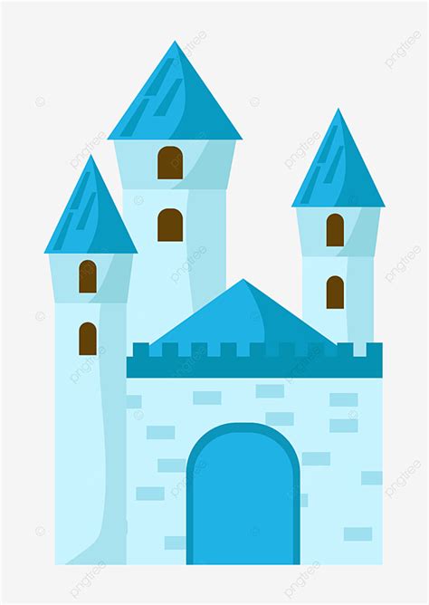 Ilustração Simples Do Castelo Azul Claro PNG , Castelo Clipart, Castelo ...