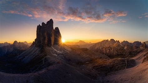 Dolomites Italy Poster Majestic Three Peaks Tre Cime Di Lavaredo Sunrise Ultra Hd Wallpapers For ...