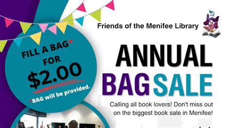 Annual BAG Sale – Menifee Library – CYNTHIA NEMELKA "Hello Menifee!"