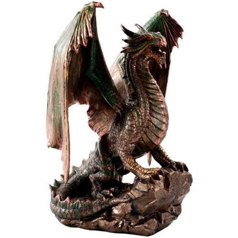 Bronzage Dragon Statue - Medieval Home Decor, Gothic Decor