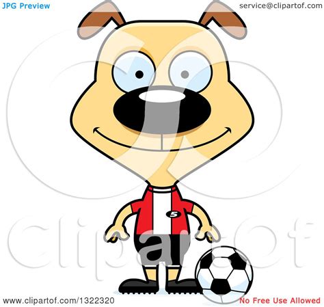 Clipart of a Cartoon Happy Dog Soccer Player - Royalty Free Vector Illustration by Cory Thoman ...