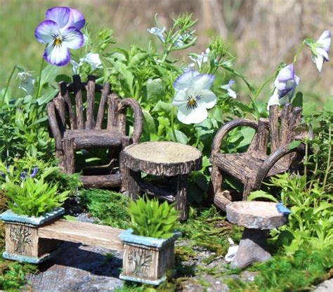 Fairy Garden Resin Furniture Set | Fresh Garden Decor
