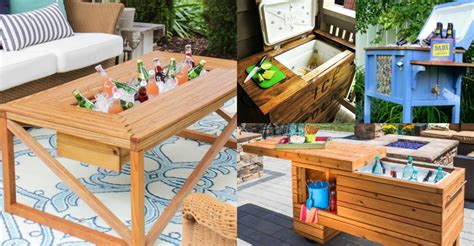 Remodelaholic | Brilliant DIY Cooler Tables for the Patio (with built-in coolers, sinks, and ice ...