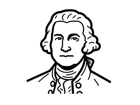 Easy Coloring George Washington Image - Coloring Page