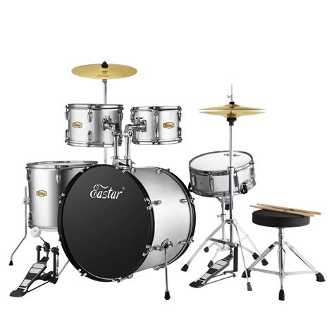 Buy Drum Set Eastar 22 inch for Adults, 5 Piece Full Size Drum Kit ...