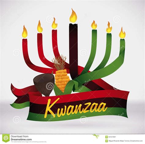 Kwanzaa Flag with Traditional Elements, Vector illustration | Kwanzaa ...