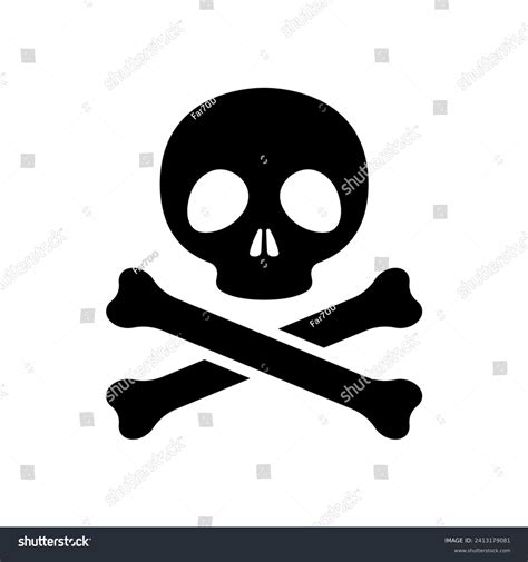 Skull Crossbones Icon Black Silhouette Front Stock Vector (Royalty Free ...