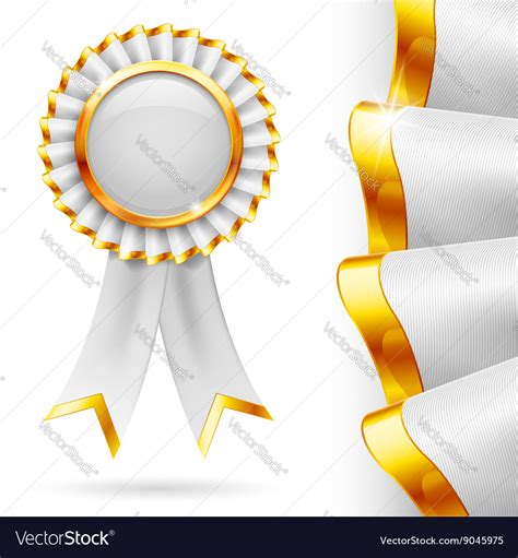 White award ribbon Royalty Free Vector Image - VectorStock