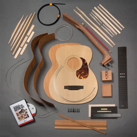 StewMac Build Your Own OM Acoustic Guitar Kit, Bolt-on Neck, Torrefied Top, Mahogany Back ...