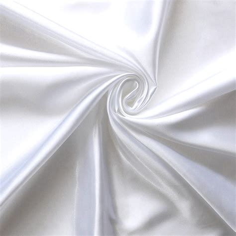 Jubilant Bridal Satin Fabric White, by the yard