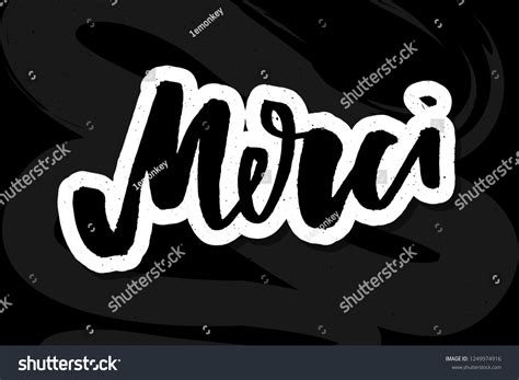 Merci French Word Meaning Thank You Stock Vector (Royalty Free ...