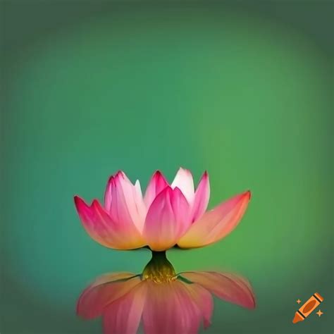 Lotus flower in vibrant green background on Craiyon
