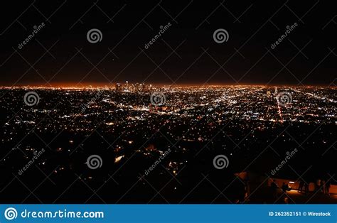 Beautiful Aerial Night View from Griffith Observatory, LA Stock Image ...