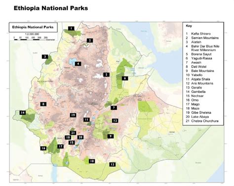 Map of Ethiopian national parks. | Download Scientific Diagram