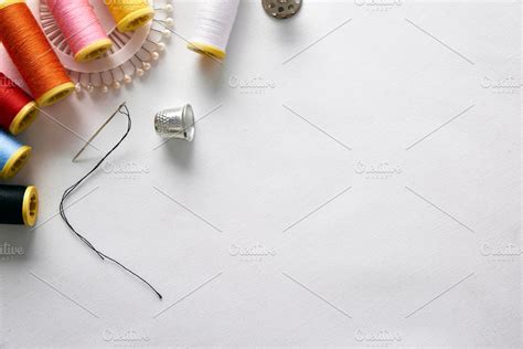 Sewing tools background top diagonal ~ Arts & Entertainment Photos ...