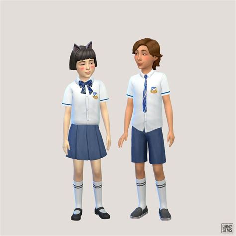 Neo and Frodo as children school uniform models | Sims 4, Sims 4 cc kids clothing, Sims 4 clothing