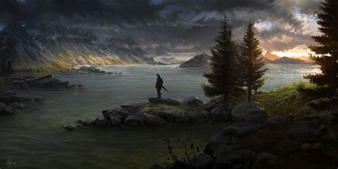 landscape, Artwork, The Elder Scrolls V: Skyrim, Fantasy art Wallpapers HD / Desktop and Mobile ...