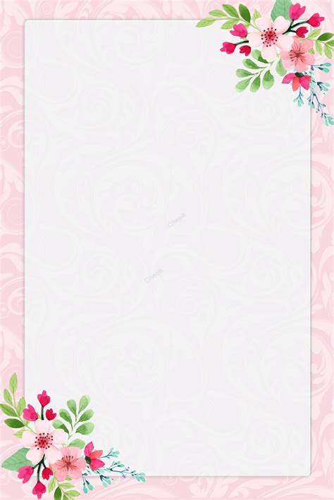 Beautiful fresh flower shading border background | Flower border, Pink ...