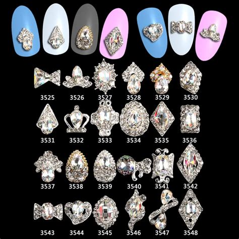 100PCS latest fashion Alloy Gems nail art charms decoration nail art ...