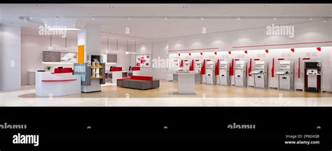 3d render of commercial bank interior Stock Photo - Alamy