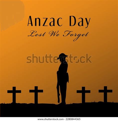 Anzac Day Lest We Forget Lettering Stock Vector (Royalty Free ...