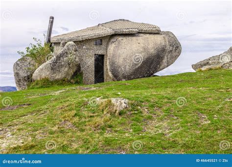 House Built Between Huge Rocks Stock Photo - Image: 46645521