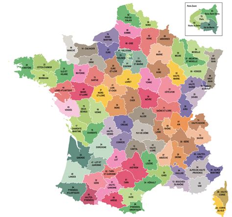 Map of the French departments