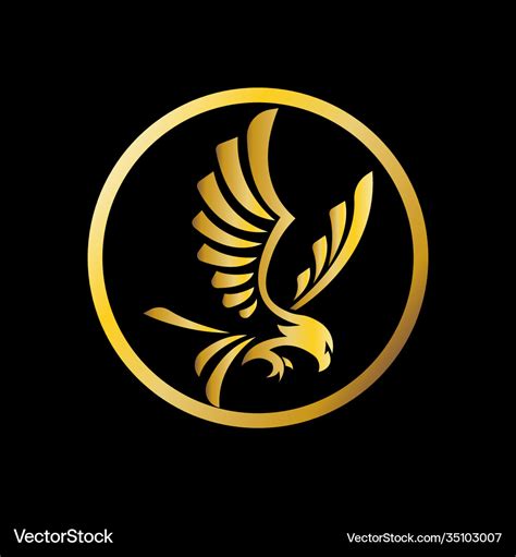 Modern business logo concept gold color flying Vector Image