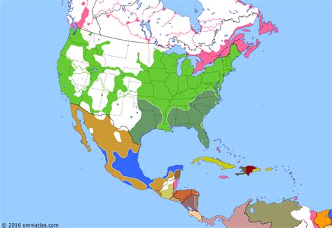 Second Mexican Empire | Historical Atlas of North America (12 June 1864) | Omniatlas