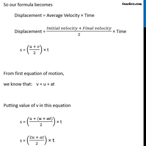 Second Equation of Motion - Exlanation - Motion Class 9 - Teachoo