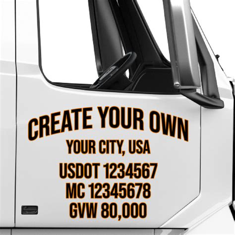 Create Your Own Truck Door Decal (Professional USDOT Lettering Sticker ...