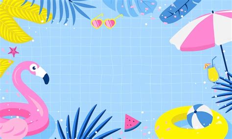 Premium Vector | Summer pool party background design