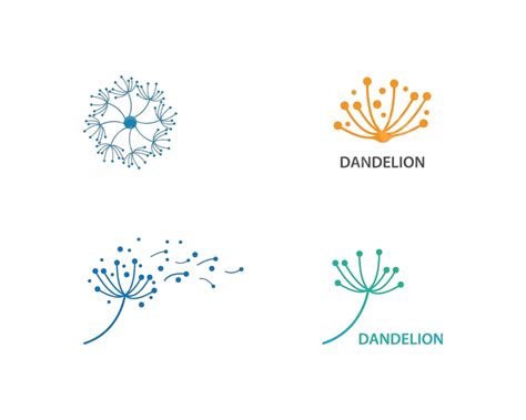 Dandelions Flowers Vector PNG Images, Dandelion Flower Logo Vector Template, Sign, Isolated ...