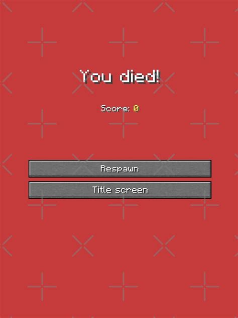 Minecraft you died screen