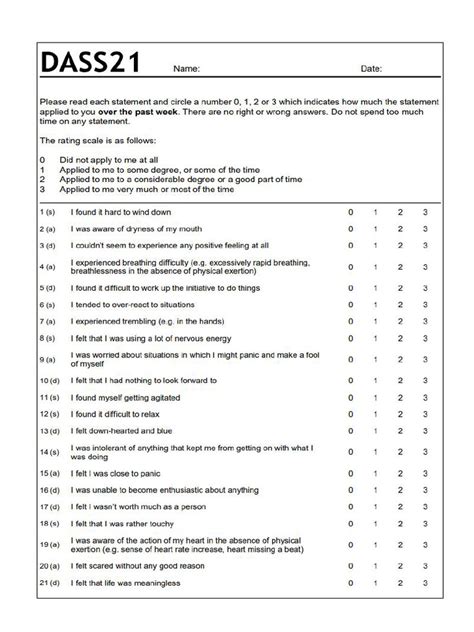 DASS 21 Client Form | PDF